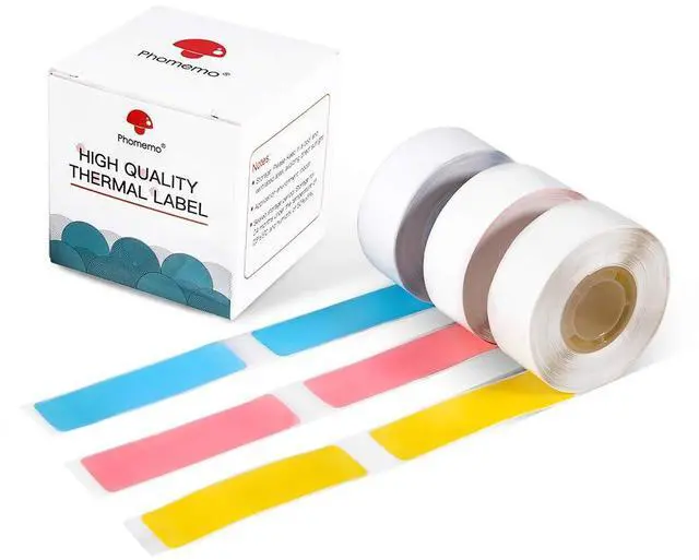 Main image of D30 Thermal Label, self-Adhesive Paper,1/2"*1 7/8" (14mm * 50mm), Compatible with PhomemoD30 Label Printer, Suitable for Home, Office, School, 130 Labels/roll, 3 RollBlue/Pink/Yellow