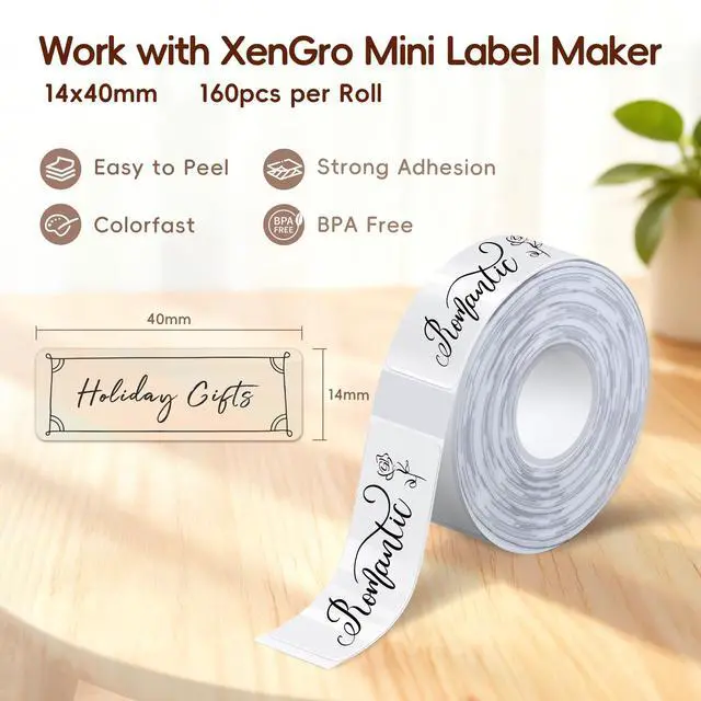 Alt view image 3 of 7 - AH-P05 Transparent Label Tape 3PCS, Self-Adhesive Thermal Labels Refill Paper Roll for XenGro AH-P05 Mini Label Maker, 14mm X 40mm, for Home/Kitchen/Office Storage/School Supplies - Transparent