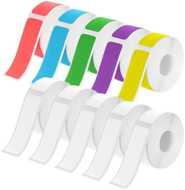 Main image of 1600 Pcs Label Tapes 12x40mm Compatible with D30 Label Printer Maker, Thermal Labels Laminated Self-Adhesive Labeling Stickers for Home Office (6 Colors, 10 Rolls)