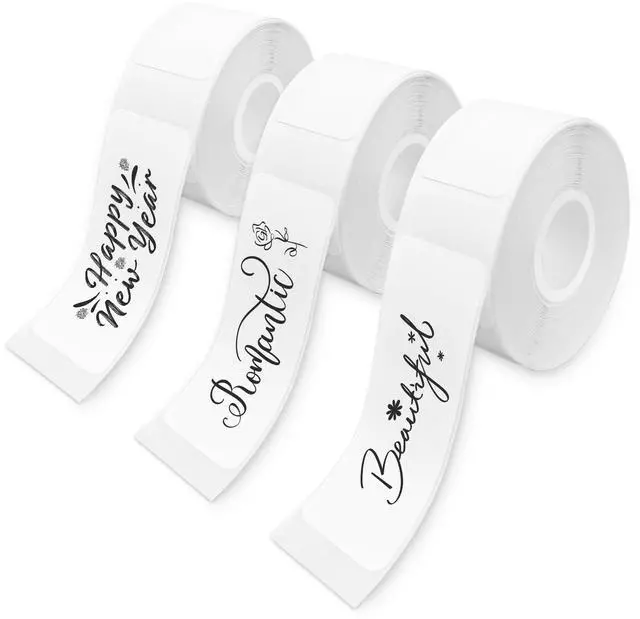 Main image of AH-P05 Label Tape 3PCS, Self-Adhesive Thermal Labels Refill Paper Roll for XenGro AH-P05 Mini Label Maker, 14mm X 40mm, for Home/Kitchen/Office Storage/Kid School Supplies, Black on White