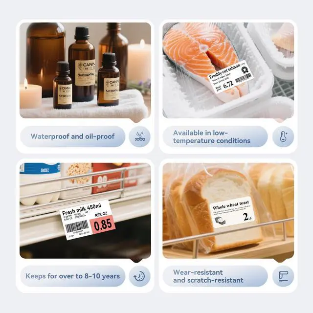 Alt view image 7 of 7 - M2/M3 Thermal Transfer Labels 1.97''×1.18'', 240 Tapes/Roll, for M2/M3 Label Maker, Long Storage Time, for Small Businesses, Cosmetics, Vitamins Labeling