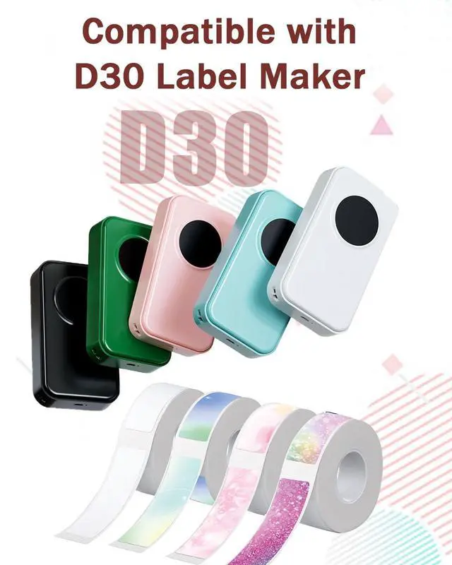 Alt view image 3 of 7 - D30 Thermal Labels, 12x40mm (0.47"x1.57") Adhesive D30 Labels for D30 /D30S Label Makers, D30 Label Maker Tape Refill, 320 PCS/2Rolls
