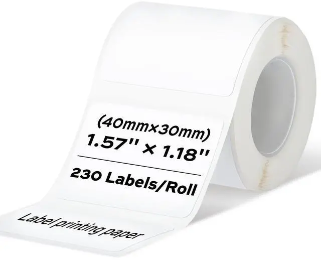 Main image of Label Maker Tape, 1.57'' × 1.18'' (40mm × 30mm) 230 Labels/Roll Genuine Laminated Thermal Label Tape Refill, Waterproof Oilproof Highly Adhesive, Compatible with Novodesk AZ5004