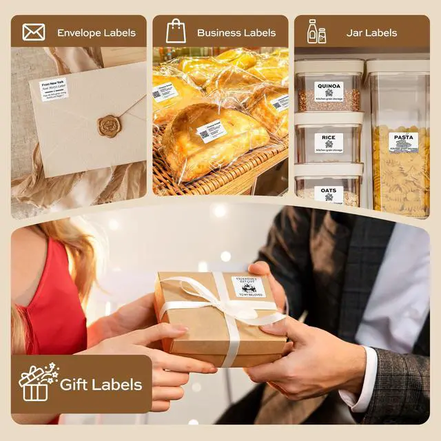 Alt view image 6 of 7 - Label Maker Tape, 1.57'' × 1.18'' (40mm × 30mm) 230 Labels/Roll Genuine Laminated Thermal Label Tape Refill, Waterproof Oilproof Highly Adhesive, Compatible with Novodesk AZ5004