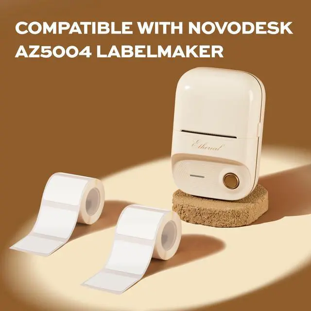 Alt view image 7 of 7 - Label Maker Tape, 1.57'' × 1.18'' (40mm × 30mm) 230 Labels/Roll Genuine Laminated Thermal Label Tape Refill, Waterproof Oilproof Highly Adhesive, Compatible with Novodesk AZ5004