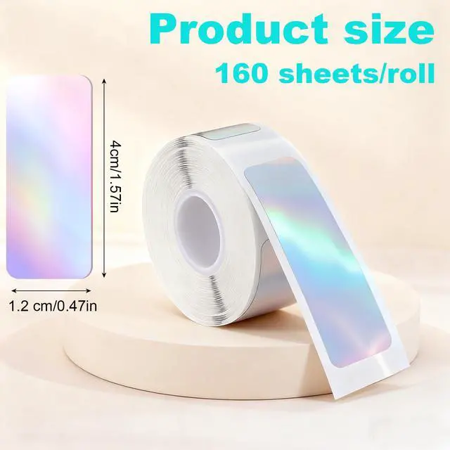 Alt view image 2 of 7 - 960pcs D30 Labels, 12mm X 40mm Phomemo D30 Label Tape, Print Master Labels Refill, 160 Tapes/Roll Smart Mini Label Maker Refill D30 for Office, Laser Silver