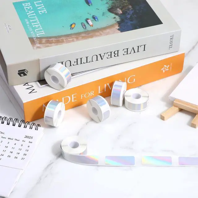 Alt view image 5 of 7 - 960pcs D30 Labels, 12mm X 40mm Phomemo D30 Label Tape, Print Master Labels Refill, 160 Tapes/Roll Smart Mini Label Maker Refill D30 for Office, Laser Silver