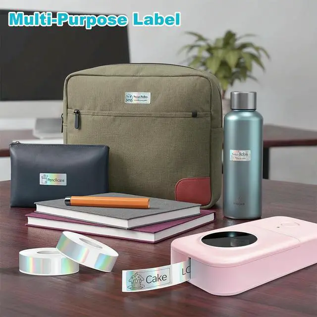 Alt view image 4 of 7 - 960pcs D30 Labels, 12mm X 40mm Phomemo D30 Label Tape, Print Master Labels Refill, 160 Tapes/Roll Smart Mini Label Maker Refill D30 for Office, Laser Silver