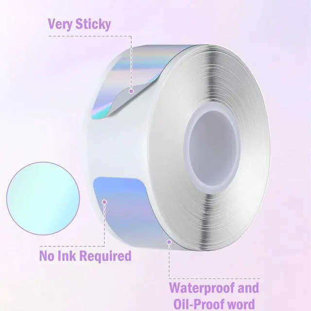 Alt view image 3 of 7 - D30 Label Tape 320 PCS Holographic Thermal Labels (0.47 x 1.57 Inch) - 2 Rolls Waterproof Reflective Thermal Labels Adhesive
