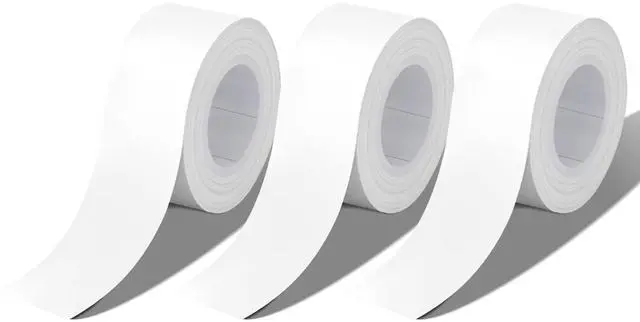 Main image of Label Maker Tape Refills, 3 Rolls White Continuous Waterproof Labels Tape for Makeid L1/E1/Q1, 15mm x 4m Strong Adhesive Thermal Label Tape for Office Organization, Storage Bins, Food Containers