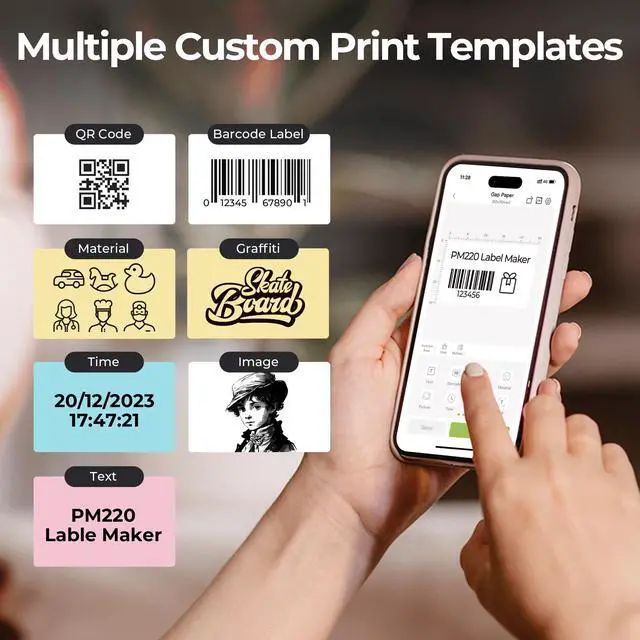 Alt view image 3 of 7 - Thermal Labels for PM220 Label Maker, 1.57'' x 1.18'' (40x30mm) Thermal Sticker Label, Waterproof, Multi-Purpose Label Tape, 1 Roll of 230 Self-Adhesive Thermal Paper (White)
