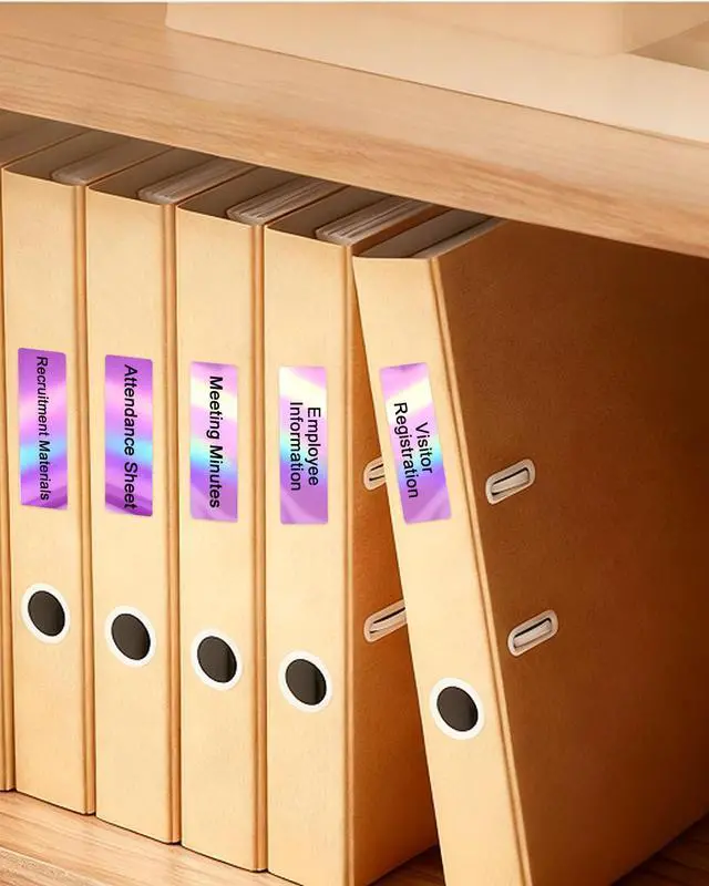 Alt view image 6 of 7 - D30 Thermal Labels, 12x40mm (0.47"x1.57") Self-Adhesive D30 Label Tape for D30 Label Maker Tape Refill, 320 PCS/2 Rolls, Holographic Purple