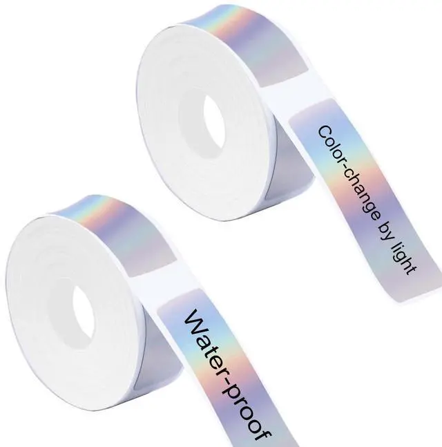 Main image of D30 Label Tape, 320 PCS Thermal Label, Compatible with D30 Maker, 12 x 40 mm (0.47 x 1.57 Inch) Holographic Reflective, Waterproof Adhesive Printer Tape Paper 2 Rolls