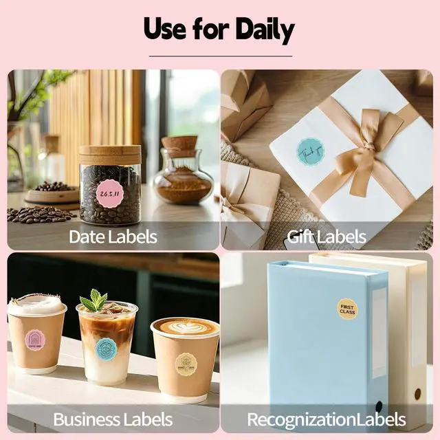Alt view image 6 of 7 - 1.5 Inch Round Thermal Labels, Color Flower Thermal Sticker Labels for Small Business, Logo Design, Baking,1000 Sheets/1 Roll