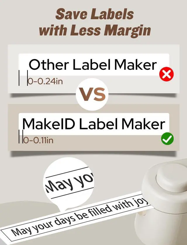 Alt view image 6 of 6 - L1-C Label Maker Tape Refills, 16mm x 4m (0.63" x 13'), Continuous Thermal Laminated Label Tape, Waterproof, Self-Adhesive, Compatible with MakeID Label Printers