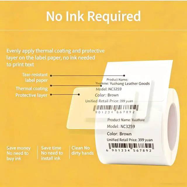 Alt view image 2 of 7 - M110 Thermal Labels, 1.57''x1.18'' (40x30mm) Thermal Sticker 460pcs Compatible with Phomemo M110/M221/M220/M120/M200 for Barcode/Address/Mailing/Logo/Business/Home Tag (2 Rolls)