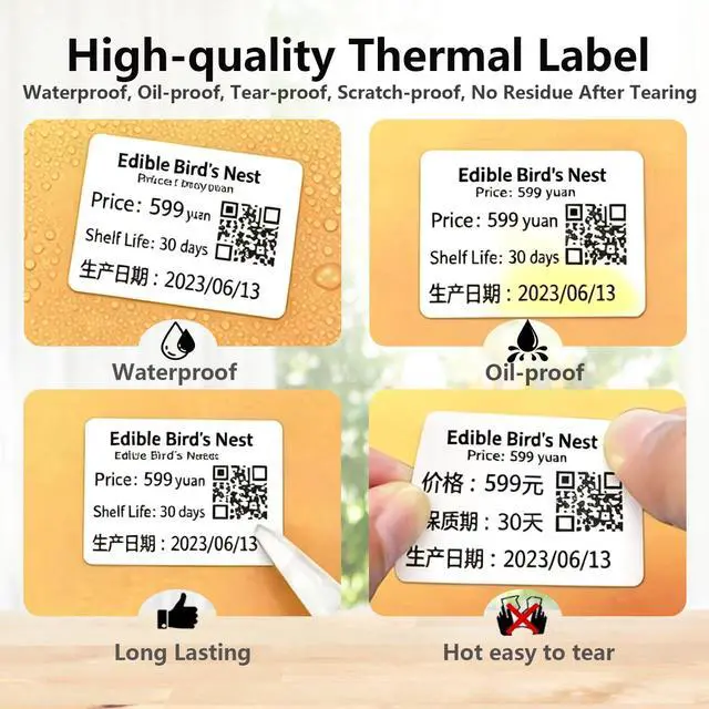 Alt view image 3 of 7 - M110 Thermal Labels, 1.57''x1.18'' (40x30mm) Thermal Sticker 460pcs Compatible with Phomemo M110/M221/M220/M120/M200 for Barcode/Address/Mailing/Logo/Business/Home Tag (2 Rolls)