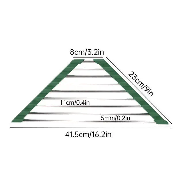 Alt view image 7 of 7 - Triangle Roll-Up Dish Drying Rack for Sink Corner Small Foldable Stainless Steel Over The Sink Multipurpose Kitchen Drainer Caddy Organizer Storage Shelf Holder (Olive Green)