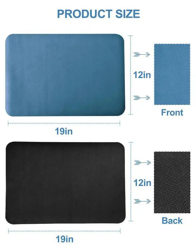 Alt view image 6 of 7 - Dish Drying Mat for Kitchen Counter, 12"x19" Dish Drying Pad with Non-slip Rubber Backed, Hide Stain Anti Absorbent for Kitchen Counter, Drying Mat for Coffee Machine Dish Rack (Blue)