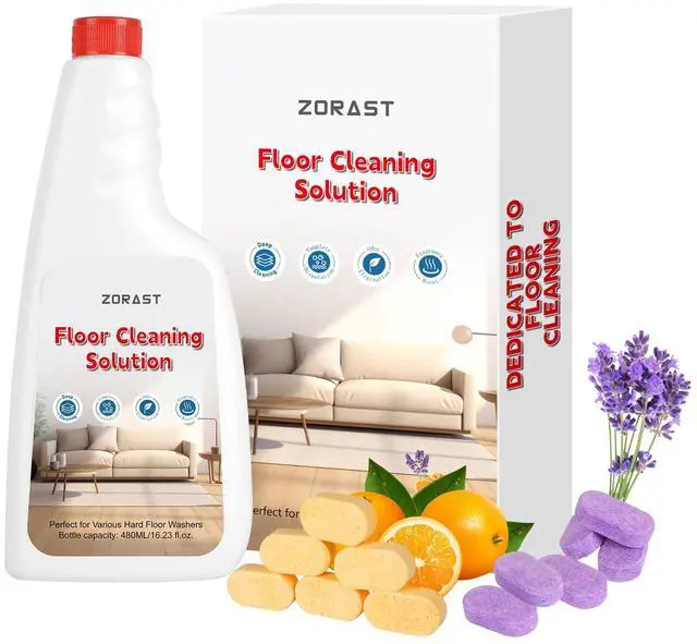 Main image of Floor Cleaning Solution, 12 PCS Vacuum Mop Cleaning Solution Tablet Refil, Lavender & Sweet Orange Scent, Compatible with Roborock Robot Vacuum and Mop, including S8&S7 Series, Q Revo Series,Q Series