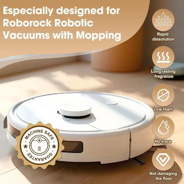 Alt view image 3 of 7 - Floor Cleaning Solution, 12 PCS Vacuum Mop Cleaning Solution Tablet Refil, Lavender & Sweet Orange Scent, Compatible with Roborock Robot Vacuum and Mop, including S8&S7 Series, Q Revo Series,Q Series
