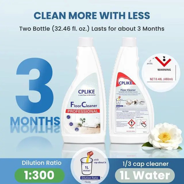 Alt view image 4 of 7 - Floor Cleaning Solution for Roborock QV 35A, Qrevo S5V, Q7 M5, Q10 S5, Saros 10, Saros 20, CurvX, F25, and All Robot Vacuums with Mopping, Tea Tree Scent, Residue & Streak Free