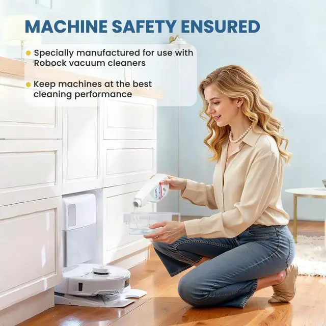 Alt view image 5 of 7 - Floor Cleaning Solution for Roborock QV 35A, Qrevo S5V, Q7 M5, Q10 S5, Saros 10, Saros 20, CurvX, F25, and All Robot Vacuums with Mopping, Tea Tree Scent, Residue & Streak Free