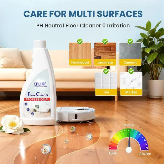 Alt view image 6 of 7 - Floor Cleaning Solution for Roborock QV 35A, Qrevo S5V, Q7 M5, Q10 S5, Saros 10, Saros 20, CurvX, F25, and All Robot Vacuums with Mopping, Tea Tree Scent, Residue & Streak Free