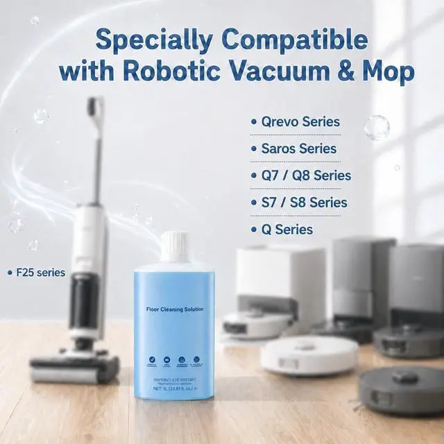 Alt view image 2 of 7 - Floor Cleaning Solution Compatible with Roborock Cleaning Solution, Residue & Streak Free, Suitable for All Robot Vacuum Cleaners and Wireless Wet Dry Dual-Use Vacuum Cleaners (Original flavor)