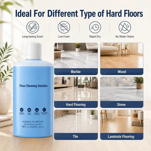 Alt view image 3 of 7 - Floor Cleaning Solution Compatible with Roborock Cleaning Solution, Residue & Streak Free, Suitable for All Robot Vacuum Cleaners and Wireless Wet Dry Dual-Use Vacuum Cleaners (Original flavor)