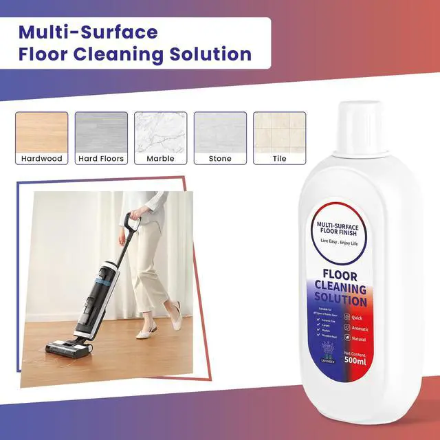 Alt view image 2 of 7 - Floor Cleaning Solution Compatible with Tineco/Roborock, Deep Cleans of Multiple Hard Floors for All Mopping Robot Vacuums and Cordless Wet/Dry Vacuum Mop Cleaner, Lavender Scent, 1000ml, 2 Bottles