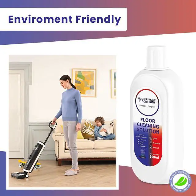 Alt view image 6 of 7 - Floor Cleaning Solution Compatible with Tineco/Roborock, Deep Cleans of Multiple Hard Floors for All Mopping Robot Vacuums and Cordless Wet/Dry Vacuum Mop Cleaner, Lavender Scent, 1000ml, 2 Bottles