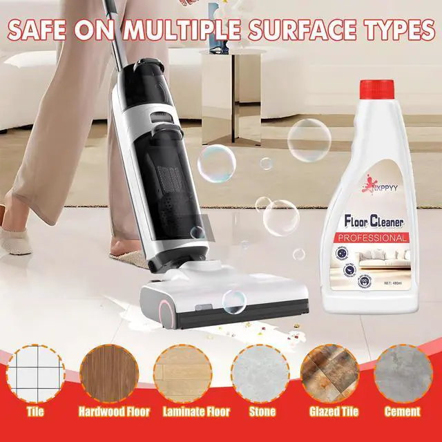 Alt view image 7 of 7 - Floor Cleaning Solution Compatible with Roborock Q5/Q7/Q8/S7/S8/Qrevo Series, All Robot Vacuums & Wet Dry Vacuum, Floor Cleaner for Mopping, 2 Bottle Floor Cleaner Refill