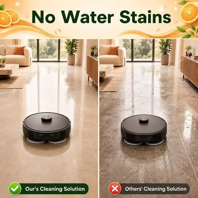 Alt view image 4 of 7 - Floor Cleaning Solution Orange Scent Compatible with Dreame Cleaning Solution, Residue & Streak Free, Suitable for All Robot Vacuum Cleaners and Wireless Wet Dry Dual-Use Vacuum Cleaners (Orange)