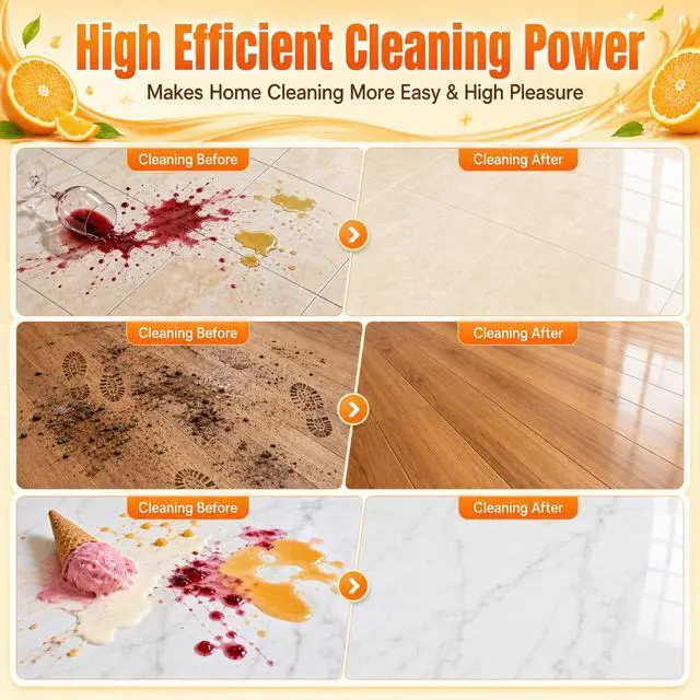 Alt view image 5 of 7 - Floor Cleaning Solution Orange Scent Compatible with Dreame Cleaning Solution, Residue & Streak Free, Suitable for All Robot Vacuum Cleaners and Wireless Wet Dry Dual-Use Vacuum Cleaners (Orange)