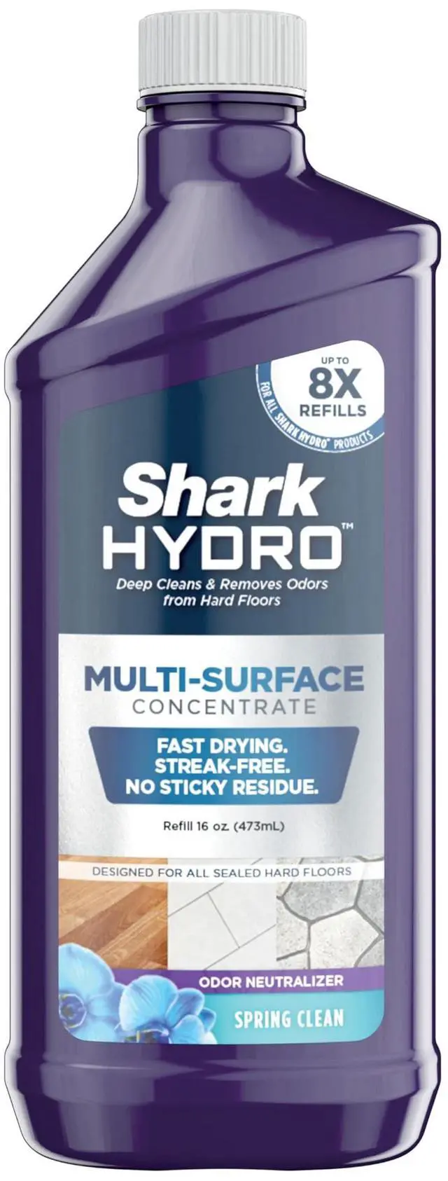 Main image of Hydro Multi-Surface Concentrate with Odor Neutralizing Technology, Formulated for Use in All Shark Hydro Wet & Dry Cleaners, Use on Sealed Hardwood, Tile, Laminate, & Stone, 16oz, WWCM16