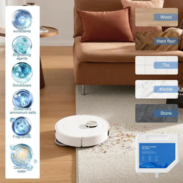 Alt view image 3 of 6 - Floor Cleaning Solution Compatible with Dreame Cleaning Solution, Multi-Surface Original Flavor L10 Ultra Detergent, Compatible with L10s Ultra Robot Vacuum (10.52 Fl Oz) (1 Bottle)