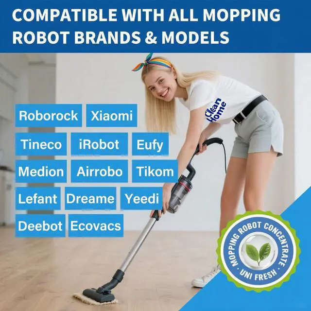 Alt view image 2 of 7 - Low Foam Robot Vacuum Floor Cleaning Concentrate Solution Compatible for Roborock Q5 Max, Tineco, iFloor, 8.45 Fl Oz 250ml