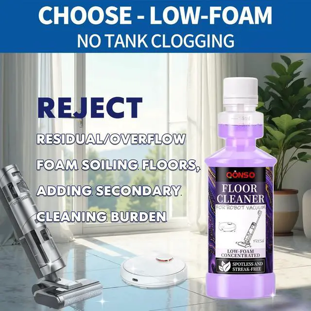 Alt view image 3 of 7 - Low Foam Robot Vacuum Floor Cleaning Concentrate Solution Compatible for Roborock Q5 Max, Tineco, iFloor, 8.45 Fl Oz 250ml