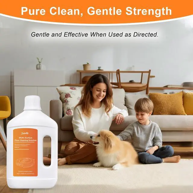 Alt view image 4 of 7 - 33.81 fl oz/1L Floor Cleaning Solution Compatible with Dreame Wet & Dry Vacuum, No residue & Pet-friendly, Household Floor Cleaners Suitable for Robot Vacuum Cleaners and Floor Mops, Sweet Orange