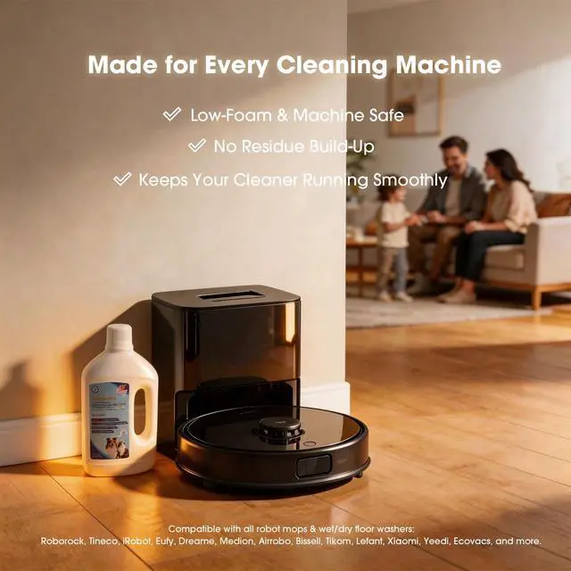 Alt view image 5 of 7 - Deep Cleaning&Deodorizing Solution, Compatible with ECOVACS, Tineco, roborock, DREAME, Eufy Floor Washers&Robotic Vacuum Cleaners, TÜV Rheinland Certification, Pet Friendly