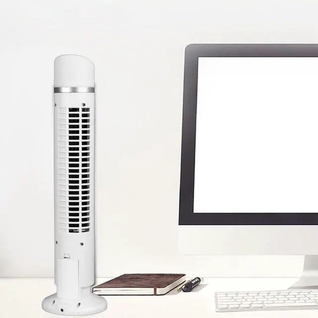 Alt view image 5 of 7 - Bladeless Tower Fan, Quiet USB Desk Fan, Low Noise Bladeless Fan, Portable Cooling Standing Fan for Indoor Home Bedroom Office Room (White)