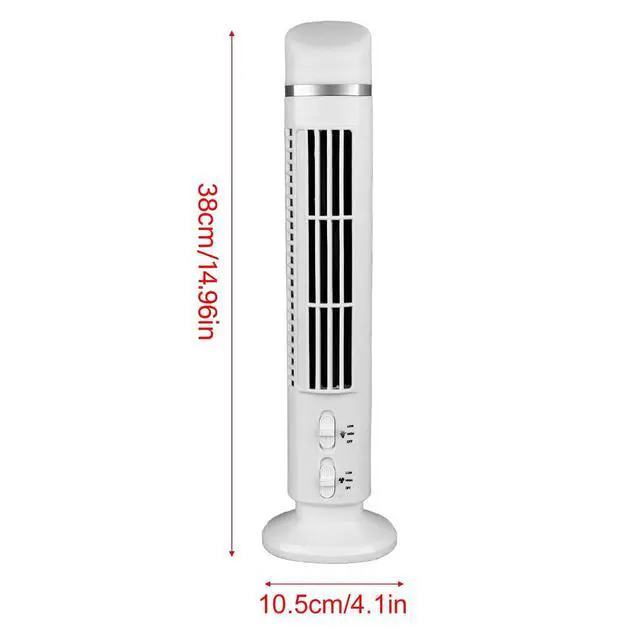 Alt view image 6 of 7 - Bladeless Tower Fan, Quiet USB Desk Fan, Low Noise Bladeless Fan, Portable Cooling Standing Fan for Indoor Home Bedroom Office Room (White)