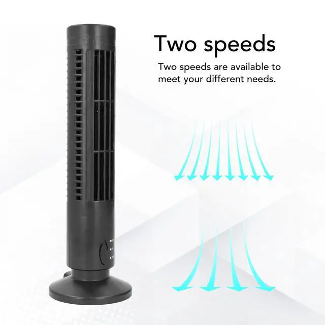 Alt view image 3 of 7 - Desktop Tower Fan, Bladeless Standing Fan, 2 Speeds Adjustable Desk Fan Portable Electric Oscillating Fan Quiet Cooling for Bedroom Home Office Desktop (Black)