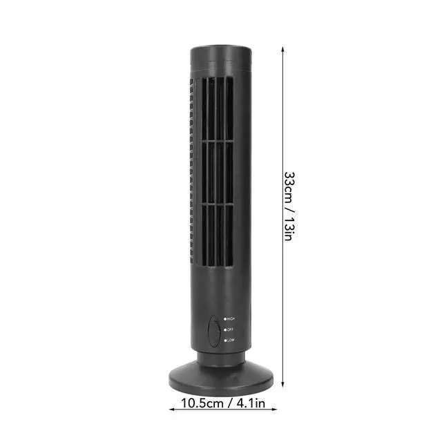 Alt view image 7 of 7 - Desktop Tower Fan, Bladeless Standing Fan, 2 Speeds Adjustable Desk Fan Portable Electric Oscillating Fan Quiet Cooling for Bedroom Home Office Desktop (Black)