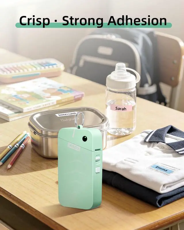 Alt view image 3 of 7 - S001 Label Maker Machine with Tape, Portable Bluetooth Label Maker for Home and Office Organization, Thermal Label Printer Mini Sticker Maker with Multiple Templates, Green