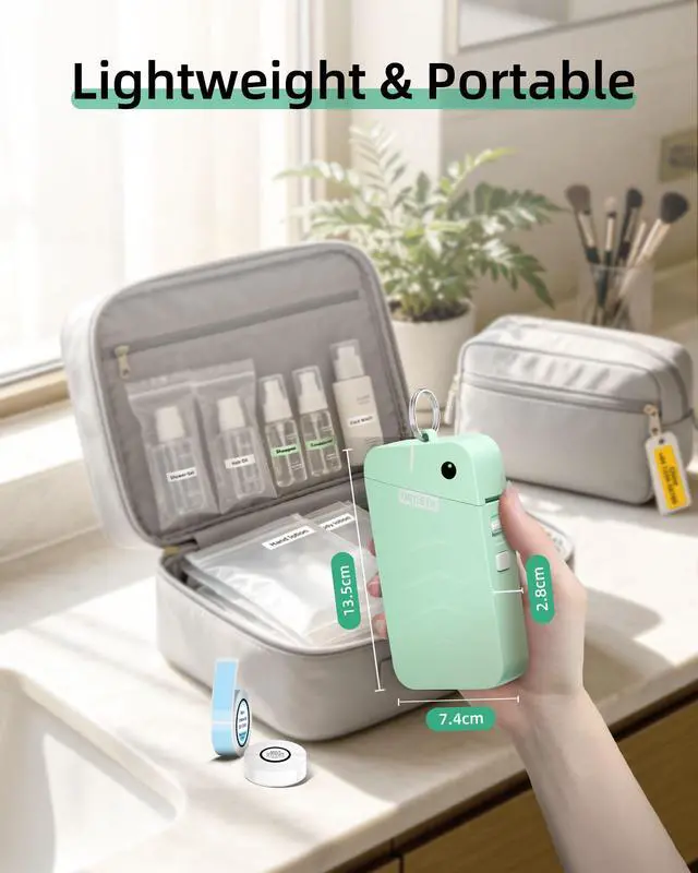 Alt view image 5 of 7 - S001 Label Maker Machine with Tape, Portable Bluetooth Label Maker for Home and Office Organization, Thermal Label Printer Mini Sticker Maker with Multiple Templates, Green