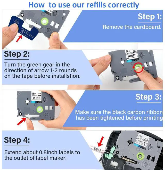 Alt view image 2 of 7 - 12mm 0.47 TZe TZ Tape 6Pack Laminated White Label Maker Tape Replacement for Brother P Touch Label Tape TZe-231 TZe231 Compatible with Brother PT-D210 PT-D220 PT-H110 PT-D410 PT-P710BT