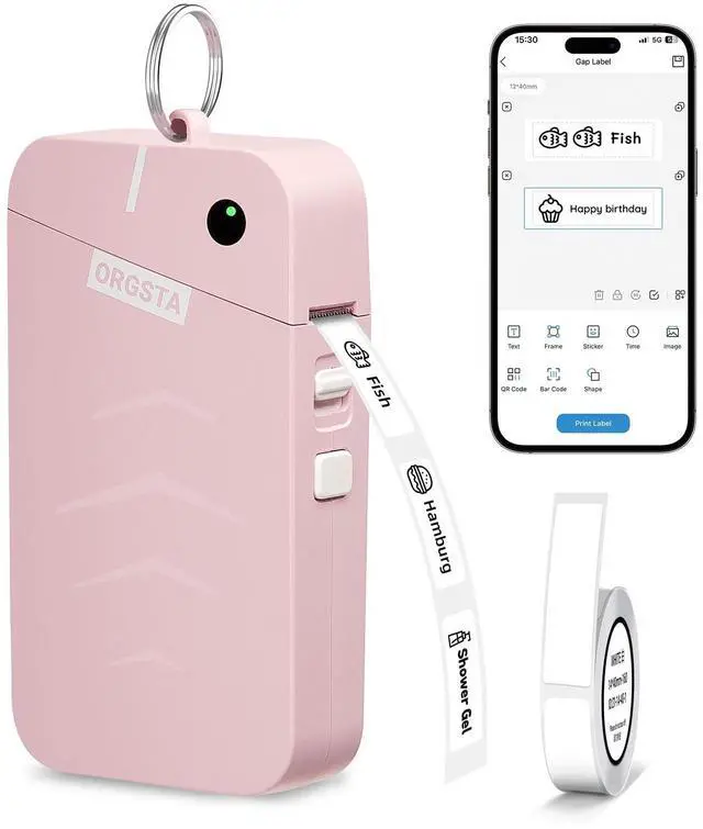 Main image of Label Maker, S001 Portable Bluetooth Label Maker Machine with Tape, Thermal Label Printer for Home, Office, School Organization, Wireless Mini Labeler Machine, Pink