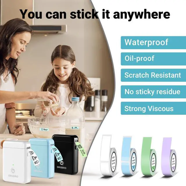 Alt view image 6 of 7 - Label Maker Machine with Tape, Random Color-1 Count, X1 Bluetooth Mini Label Printer, Wireless Small Sticker Maker with Versatile App for School Home Office Organization (Random Color)